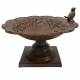 Coupelle Style Bain a Oiseaux à Poser ou Mangeoire de Jardin Bain d'Oiseau en Fonte Patinée Marron 20x28x28cm