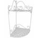 Etagère à Epices Boulangère d'Angle 2 Etages ou Support de Coin en Quart de Cercle en Acier Patiné Blanc 20,5x29x36,5cm