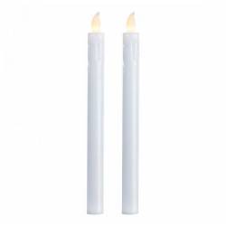 Lot de 2 Bougies en Cire Chandelles Cierges 1 Flamme à Led pour Chandelier ou Bougeoir 2x2x25cm