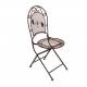 Grand Salon de Jardin 6 Places 1 Table Rectangulaire avec 6 Chaises Pliables en Fer Patiné Marron 75,5x79,5x159cm