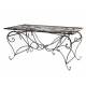 Grand Salon de Jardin 6 Places 1 Table Rectangulaire avec 6 Chaises Pliables en Fer Patiné Marron 75,5x79,5x159cm