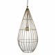 Superbe Suspension Cage Lustre Tendance Luminaire à Suspendre Plafonnier Eclairage 1 Ampoule en Acier Patiné Or 28x28x65cm