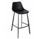 Lot de 2 Chaises de Bar Polyuréthane Franky Dutchbone Vintage Tendance Sièges Haut Noir 50x54x106cm
