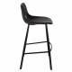 Lot de 2 Chaises de Bar Polyuréthane Franky Dutchbone Vintage Tendance Sièges Haut Noir 50x54x106cm