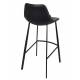 Lot de 2 Chaises de Bar Polyuréthane Franky Dutchbone Vintage Tendance Sièges Haut Noir 50x54x106cm