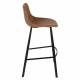Lot de 2 Chaises de Bar Polyuréthane Franky Dutchbone Vintage Tendance Sièges Haut Marron 50x54x106cm