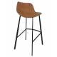 Lot de 2 Chaises de Bar Polyuréthane Franky Dutchbone Vintage Tendance Sièges Haut Marron 50x54x106cm