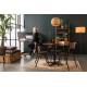Lot de 2 Chaises de Bar Polyuréthane Franky Dutchbone Vintage Tendance Sièges Haut Noir 45x52x91cm
