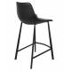 Lot de 2 Chaises de Bar Polyuréthane Franky Dutchbone Vintage Tendance Sièges Haut Noir 45x52x91cm