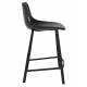 Lot de 2 Chaises de Bar Polyuréthane Franky Dutchbone Vintage Tendance Sièges Haut Noir 45x52x91cm