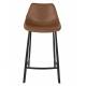 Lot de 2 Chaises de Bar Polyuréthane Franky Dutchbone Vintage Tendance Sièges Haut Marron 45x52x91cm