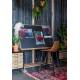 Lot de 2 Chaises de Bar Polyuréthane Franky Dutchbone Vintage Tendance Sièges Haut Marron 45x52x91cm