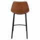 Lot de 2 Chaises de Bar Polyuréthane Franky Dutchbone Vintage Tendance Sièges Haut Marron 45x52x91cm