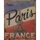 Plaque Publicitaire Rectangulaire Décorative Paris Thème France Bleu Blanc Rouge Art de Vivre en Fer 0,2x20x25cm