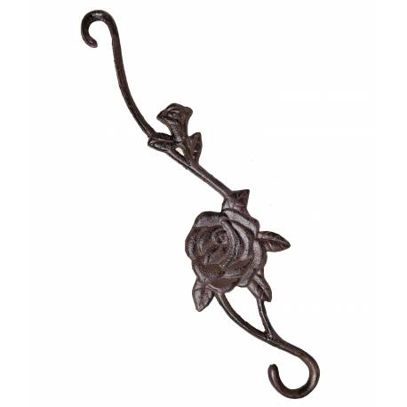 Credence Applique Potence Porte Cages Lanternes Murale Suspension en Fonte Patinée Marron Support 1x11x41cm