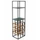 Étagère Mil Dutchbone Meuble Range Porte Bouteilles Présentoir 2 Étagères en Marbre Fer et Cuir 28x36x125,5cm