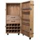 Sublime Vinothèque Lico Dutchbone Armoire à Vin Rangement Bouteilles Rampe Verres en Bois et Fer 50x50x109cm