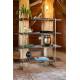 Etagère Class Dutchbone Colonne de Rangement Design Seventies en Acier et Placage acacia couleur Noyer 40x140x146cm