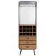 Sublime Vinothèque Vino Dutchbone Armoire à Vin Rangement Bouteilles Rampe Verres en Métal Gris et Bois 38x56x170cm
