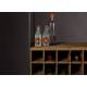 Sublime Vinothèque Vino Dutchbone Armoire à Vin Rangement Bouteilles Rampe Verres en Métal Gris et Bois 38x56x170cm
