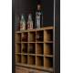 Sublime Vinothèque Vino Dutchbone Armoire à Vin Rangement Bouteilles Rampe Verres en Métal Gris et Bois 38x56x170cm