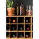 Sublime Vinothèque Vino Dutchbone Armoire à Vin Rangement Bouteilles Rampe Verres en Métal Gris et Bois 38x56x170cm