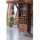 Sublime Vinothèque Vino Dutchbone Armoire à Vin Rangement Bouteilles Rampe Verres en Métal Gris et Bois 38x56x170cm
