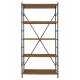 Étagère Iron Dutchbone Meuble Présentoir Echelle 5 Étagères en en Acier Mat Gris et Sapin 42x100x200cm