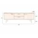 Meuble TV Juju Dutchbone Console Tiroirs Salon Rectangulaire Design Vintage Industriel en Bois Patiné Noyer 39,8x53x150cm
