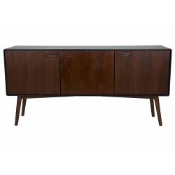 Buffet Juju Dutchbone Console Tiroirs Salon Rectangulaire Design Vintage Industriel en Bois Placage Noyer 39,8x73x150cm