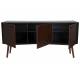 Buffet Juju Dutchbone Console Tiroirs Salon Rectangulaire Design Vintage Industriel en Bois Placage Noyer 39,8x73x150cm