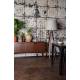 Buffet Juju Dutchbone Console Tiroirs Salon Rectangulaire Design Vintage Industriel en Bois Placage Noyer 39,8x73x150cm