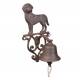 Cloche Sonnette Motif Chien Carillon Clochette de Porte Murale sur Crédence en Fonte Patinée Marron 13x14,5x25cm