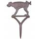 Tuteur Pic de Jardin Motif Chien Tige en Fonte Patinée Marron 1,5x20,5x31,5cm
