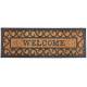Tapis Gratte Pieds de Forme Rectangulaire ou Paillasson Motifs Volutes Inscription Welcome en Coco et Caoutchouc 1x25x75cm