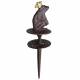 Guide de Tuyau d'Arrosage à Planter en Fonte Patinée Marron Décorée d'une Grenouille Couronnée 10x10x33cm