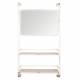 Etagère Miroir Barber Dutchbone Support Mural Décoratif Style Industriel Vintage en Fer Patiné Blanc 30x70x120cm