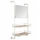 Etagère Miroir Barber Dutchbone Support Mural Décoratif Style Industriel Vintage en Fer Patiné Blanc 30x70x120cm