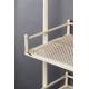 Etagère Miroir Barber Dutchbone Support Mural Décoratif Style Industriel Vintage en Fer Patiné Blanc 30x70x120cm