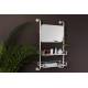 Etagère Miroir Barber Dutchbone Support Mural Décoratif Style Industriel Vintage en Fer Patiné Blanc 30x70x120cm