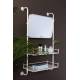 Etagère Miroir Barber Dutchbone Support Mural Décoratif Style Industriel Vintage en Fer Patiné Blanc 30x70x120cm