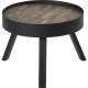 Table Basse Nagoya Athezza Console Tablette de Salon Forme Ronde en Acier Noir et Teck Naturel 52x45x45cm
