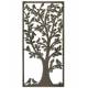 Cadre Décoration Murale Arbre de Vie Verticale en Métal Patiné Marron 3x57x115cm