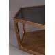 Table Basse Sita Dutchbone Console de Salon Forme Héxagonale Bois et Verre 34x92,5x92,5cm