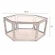 Table Basse Sita Dutchbone Console de Salon Forme Héxagonale Bois et Verre 34x92,5x92,5cm