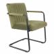 Fauteuil Lounge Chaise Velours Vert Olive Stitched Dutchbone Style Rétro 58x66x83cm
