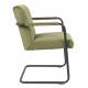 Fauteuil Lounge Chaise Velours Vert Olive Stitched Dutchbone Style Rétro 58x66x83cm