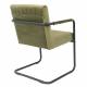 Fauteuil Lounge Chaise Velours Vert Olive Stitched Dutchbone Style Rétro 58x66x83cm