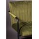 Fauteuil Lounge Chaise Velours Vert Olive Stitched Dutchbone Style Rétro 58x66x83cm
