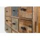 Commode San Woody Chiffonnier Meuble de Rangement Scandi en Bois et Acier 31x89x90cm